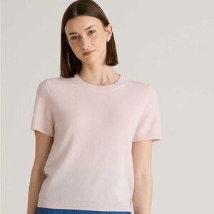 100% Cashmere Light Pink Short Sleeve Tee